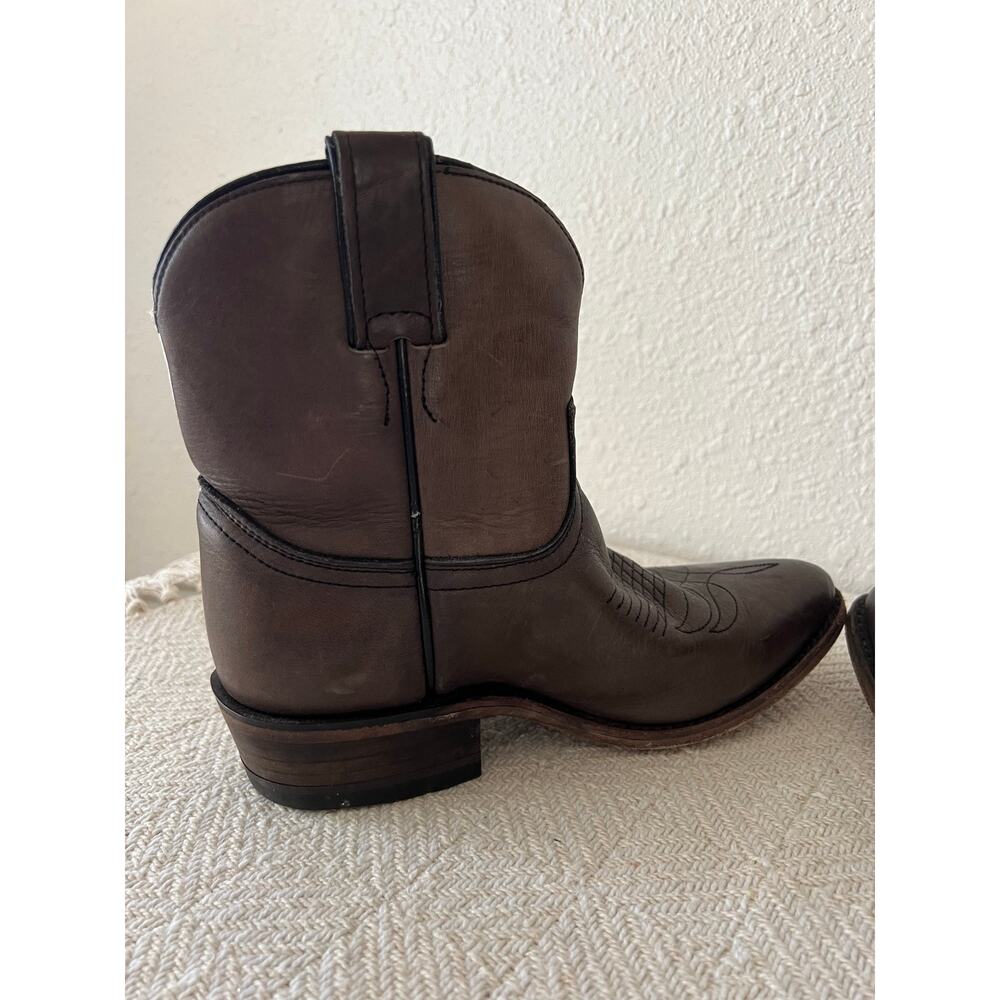 Frye Brown Leather Western Ankle Boots Women's 6.5 Made in Mexico - Picture 5 of 10